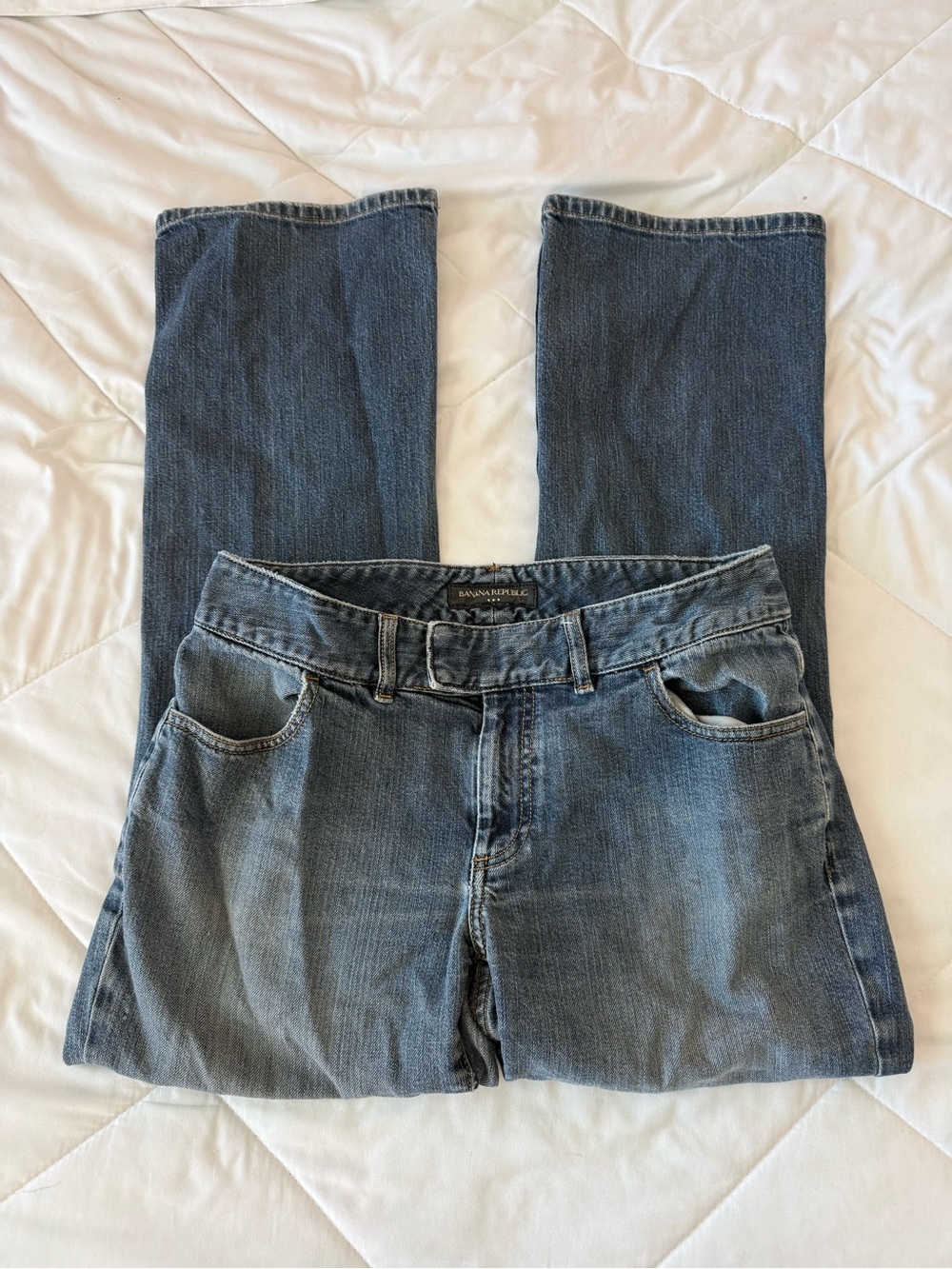 Banana Republic Medium Blue Denim Bootcut Jeans with Low Rise Waist